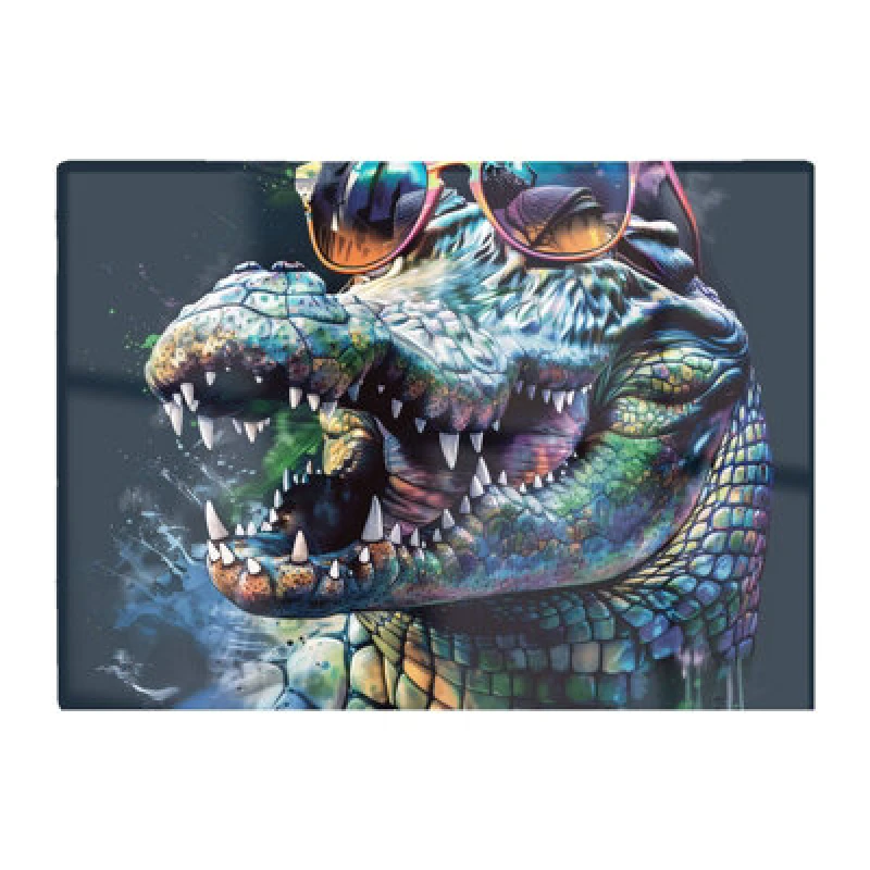 Image of Warren Reed Designer Crocodile In Glasses Splashart Chopping Board
