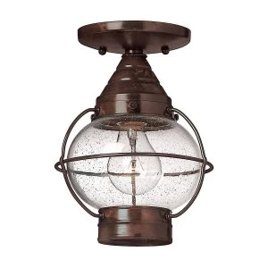 Image of 1 Light Outdoor Flush Ceiling Lantern Sienna Bronze, E27