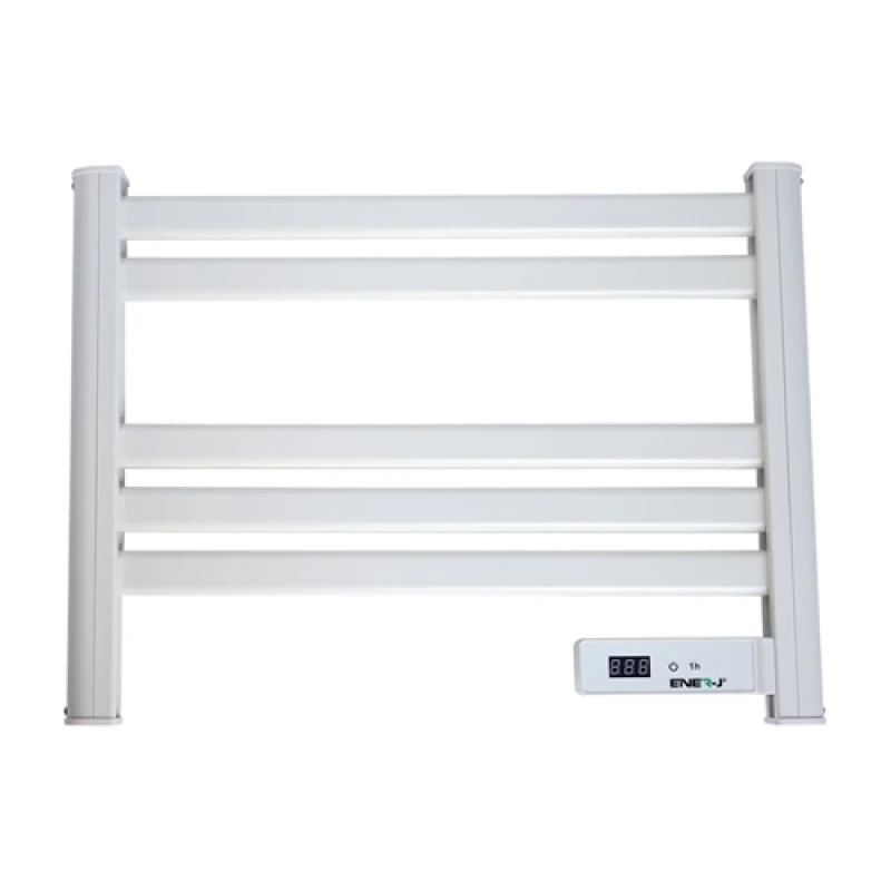 Image of ENER-J Infrared Heating Towel Rail LC Screen with BS plug 1.2 m for Bathroom IP24 White White