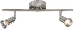 Image of KnightsBridge 230V GU10 Twin Bar Spotlight- Brushed Chrome