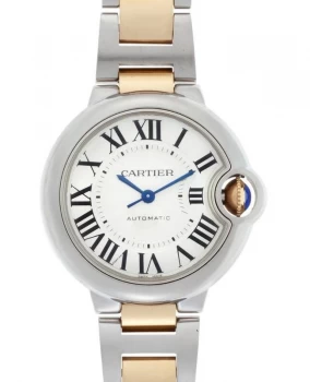 Image of Cartier Ballon Bleu 33mm 18k Yellow Gold & Steel Automatic Womens Watch W2BB0002 W2BB0002