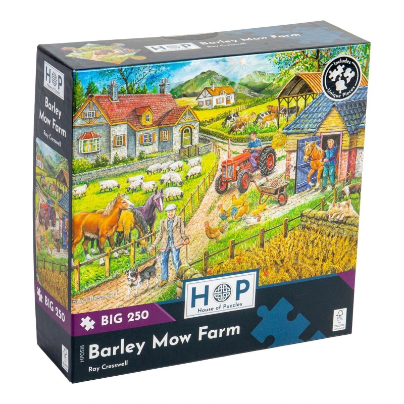 Image of The House Of Puzzles Barley Mow Farm, BIG 250 Piece Jigsaw Puzzle Multi unisex