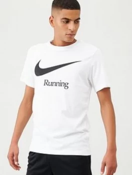 Image of Nike Dry Hbr Running T-Shirt - White