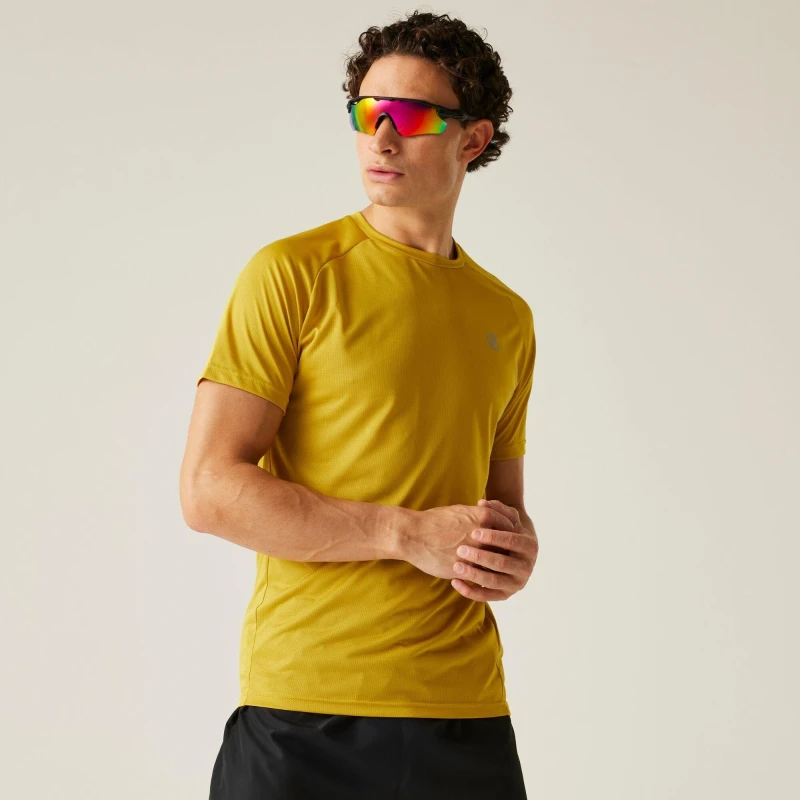 Image of Dare 2b Dare 2b Men 'Accelerate' Fitness T-Shirt in Gold Size: 3X-Large Gold XXXL Male 5063516172567