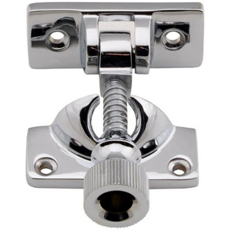 Image of Loops Brighton Pattern Sprung Sash Fastener 60 x 25mm Fixing Plate Polished Chrome Multi unisex