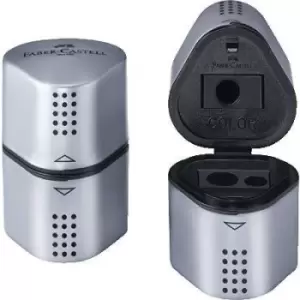 Image of Faber-Castell Triple hole canister sharpener 183800 Silver Container version=Tin