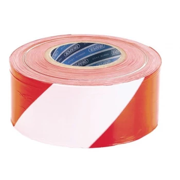 Image of Draper Red and White Barrier Tape Roll 75mm x 500m
