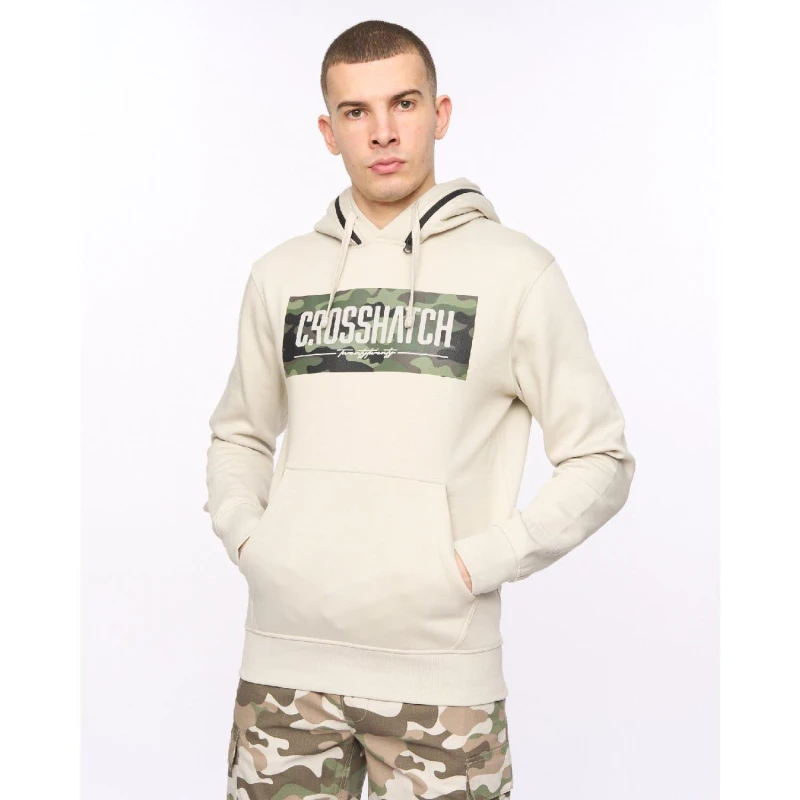 Image of Crosshatch Crosshatch Men Camtort Hoodie in Light Stone Size: X-Large Light Stone XL Male 5059294668781