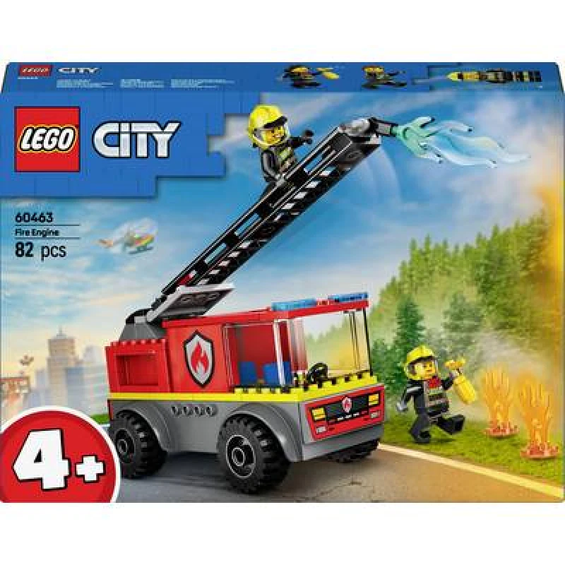 Image of LEGO LEGO City Fire Engine with Ladder, Firefighter Toy 60463