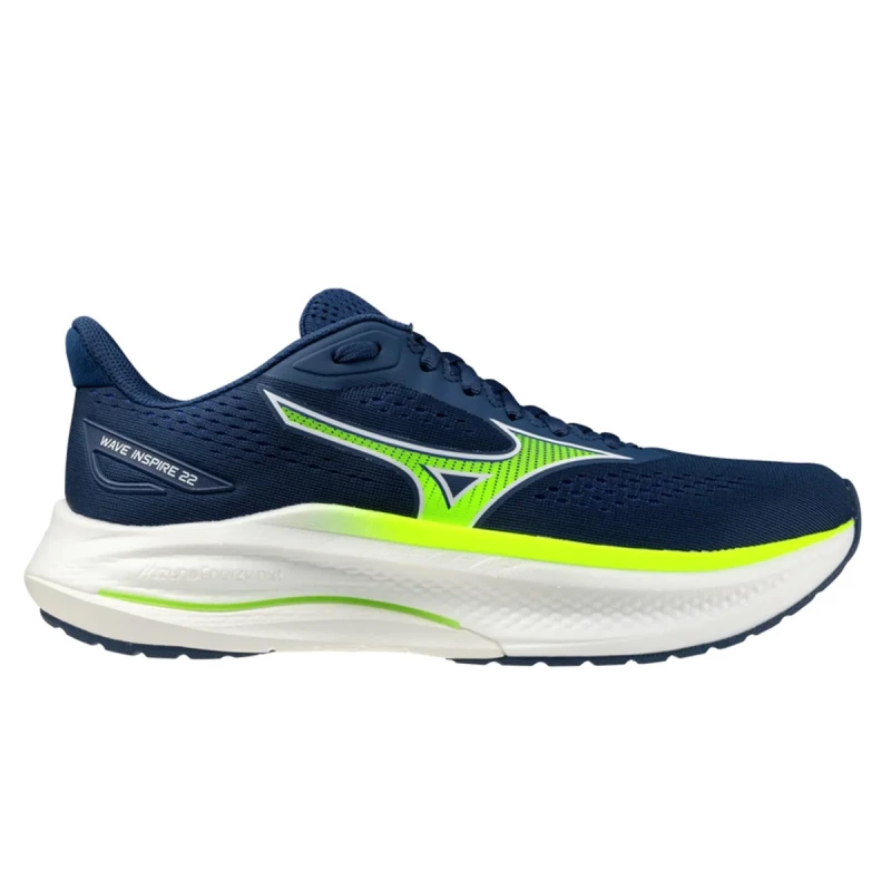 Image of Mizuno Mizuno Wave Inspire 22 Mens Estate Blue/lightning Yellow - Blue / 11.5 / Standard