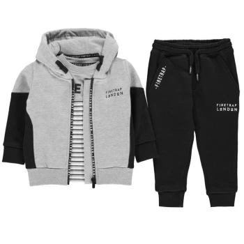 Image of Firetrap 3 Piece Jogger Set Baby Boys - Grey