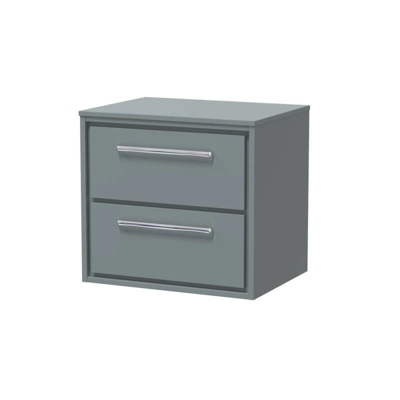 Image of Balterley 600mm Wall Hung 2-Drawer Vanity with Worktop - Coastal Grey Grey Unisex