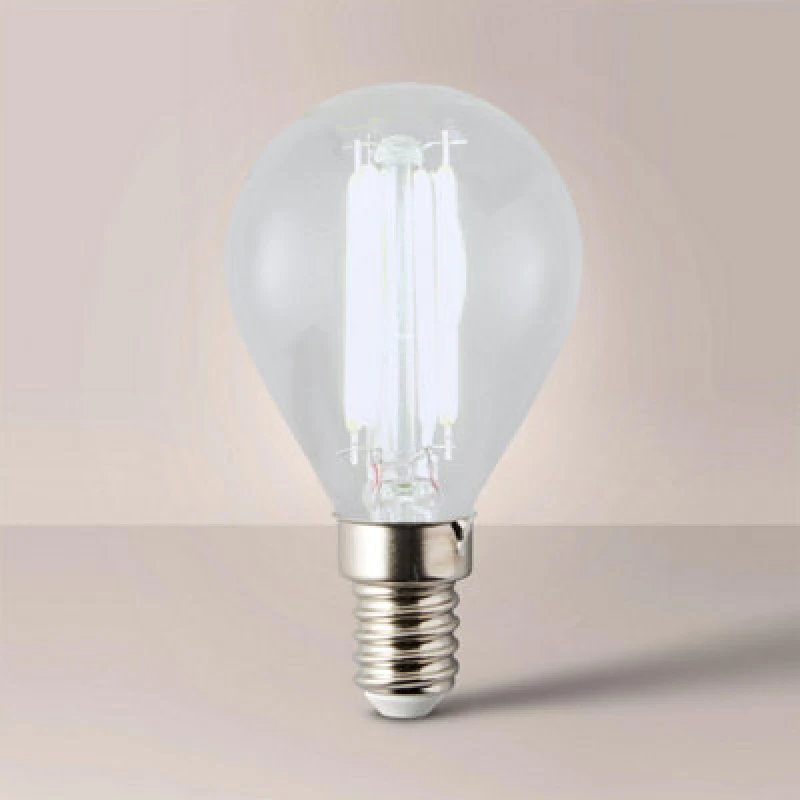 Image of ValueLights 2 Pack E14 Clear Glass Bodied Golfball LED 4W Cool White 6500K 400lm Light Bulb Clear