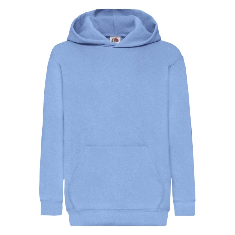 Image of Fruit of the Loom Classic Hooded Sweatshirt in Blue Size: 12-13 Years Blue Unisex 12-13 Years