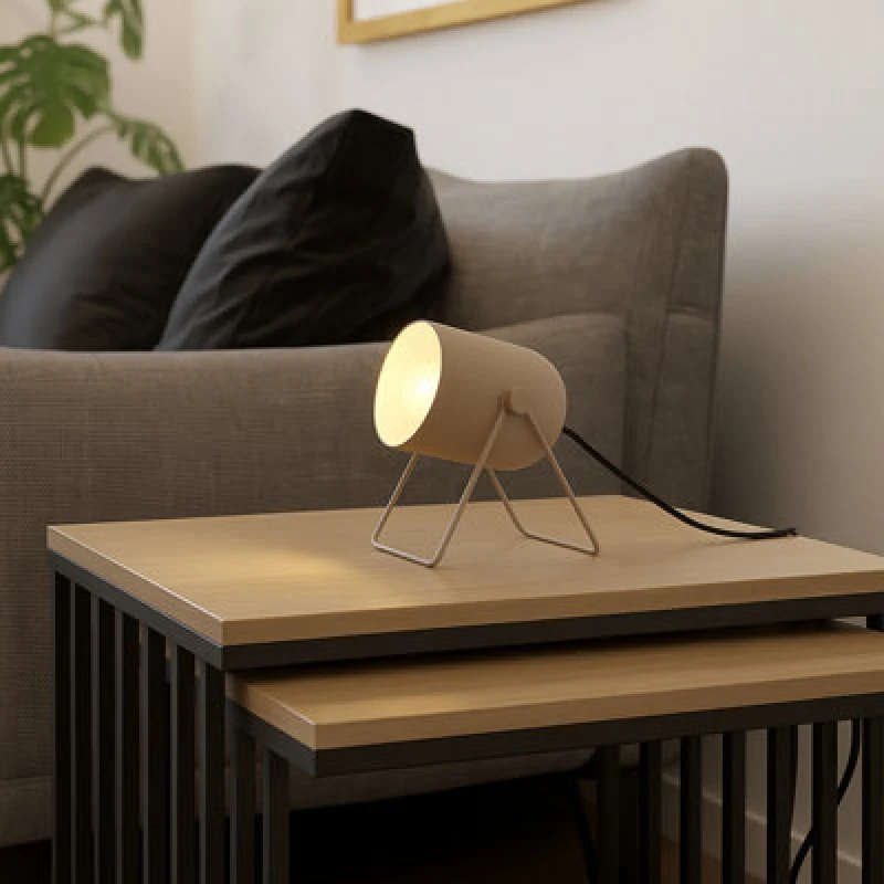 Image of Eglo Tilston Steel Minimalist Desk Lamp, Sandy