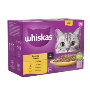 Image of Whiskas Senior Poultry Selection in Gravy Wet Cat Food 12 x 85g
