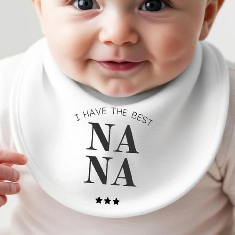Image of Aye Do I Have The Best Baby Nana Bib 7331-BBYbib - White White One Size