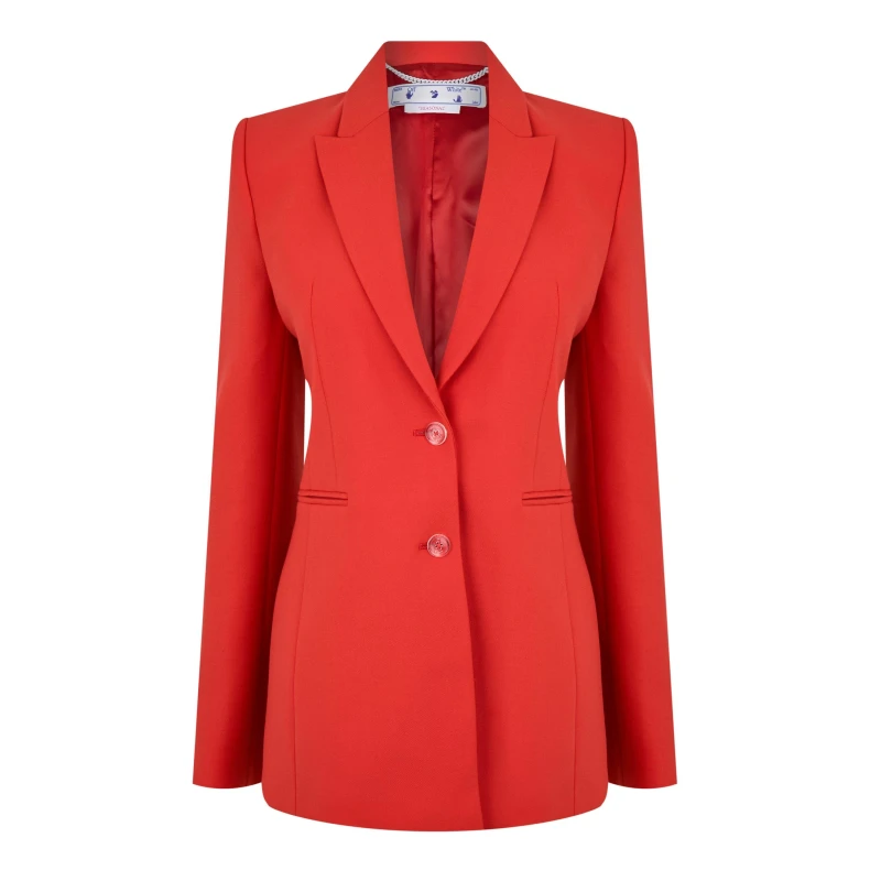 Image of Off White Womens Suit Jacket Red/White female 8 (XS)