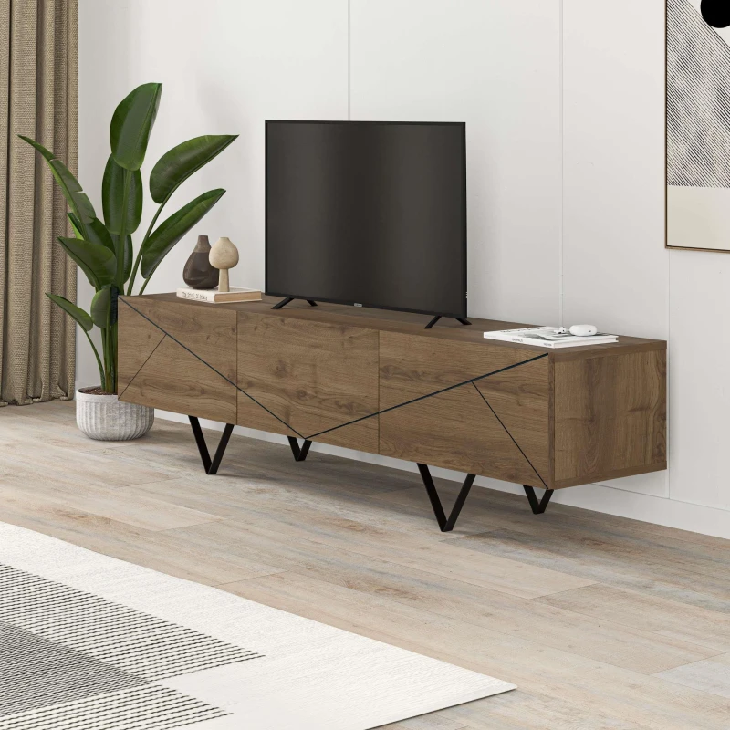 Image of Decortie Jakomen TV Cabinet - Dark Oak Dark Oak WOC63 Unisex