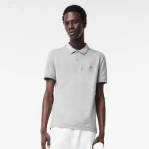 Image of Mens Lacoste Branded Slim Fit Stretch Pique Polo Size 4 - M Grey Chine
