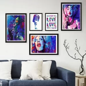 Image of SET_105 Multicolor Decorative Framed Painting (5 Pieces)