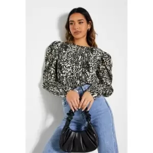 Image of I Saw It First Woven Puff Sleeve Blouse - Brown