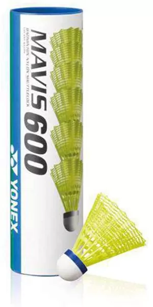 Image of Yonex Mavis 600 Shuttles - Tube of 6 - Yellow