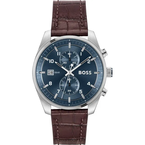 Image of BOSS 1514194 Mens SkyTraveller (44mm) Blue Chronograph Dial Watch