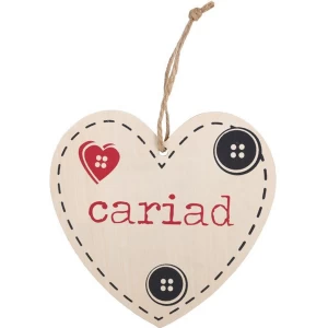 Image of Cariad Welsh Hanging Heart Sign