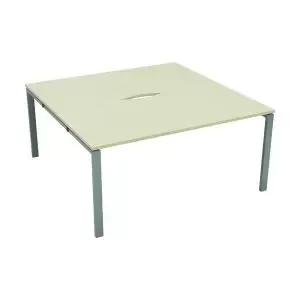 Image of Jemini 2 Person Extension Bench Desk 1200x1600x730mm MapleWhite