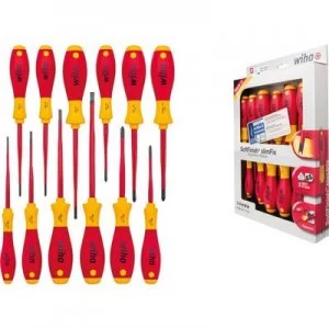 Image of Wiha SoftFinish VDE Screwdriver set 12 Piece Slot, Pozidriv, Phillips, Plus/Minus, TORX socket