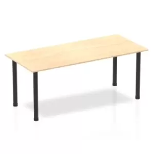 Image of Impulse 1800mm Straight Table Maple Top Black Post Leg
