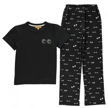 Image of Rock and Wilde Nw Eyes Print Pj Set - Black