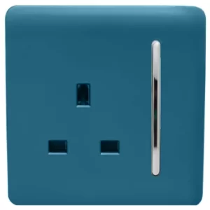 Image of Trendi Switch 1 Gang 13Amp Switched Socket in Ocean Blue