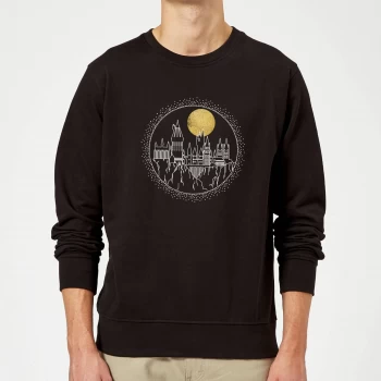 Image of Harry Potter Hogwarts Castle Moon Sweatshirt - Black - XL