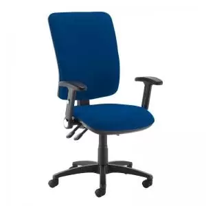 Image of Senza extra high back operator chair with folding arms - Curacao Blue