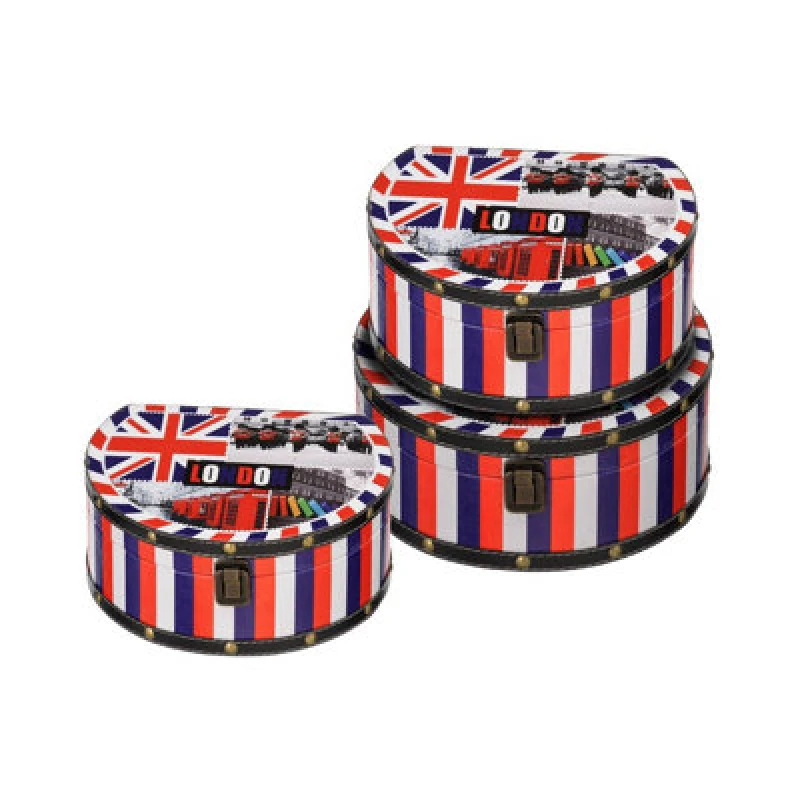 Image of Premier Housewares Living London Collection Round Storage Cases Set of 3 Multi