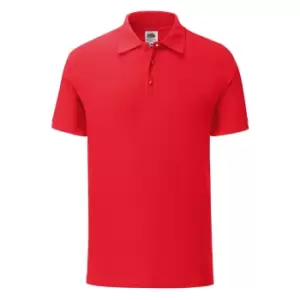 Image of Fruit Of The Loom Mens Tailored Poly/Cotton Piqu Polo Shirt (M) (Red)