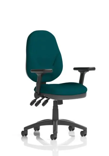 Image of Eclipse Eclipse Plus XL Lever Task Operator Chair Bespoke Colour Maringa Teal with Height Adjustable and Folding Arms KCUP1790