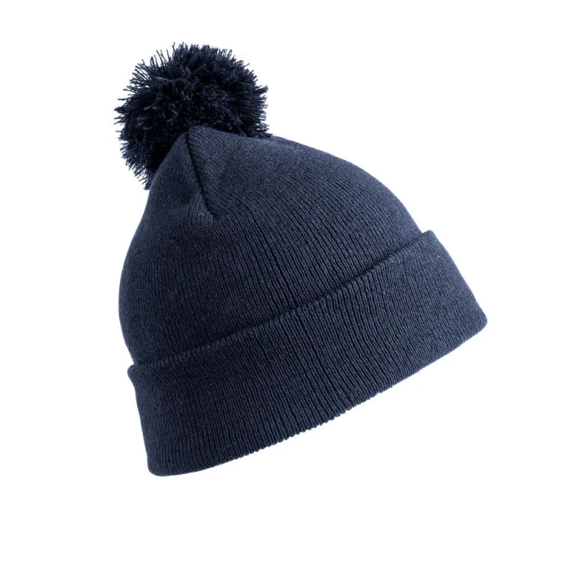 Image of Result Pom Pom Beanie in Navy Navy Unisex One Size