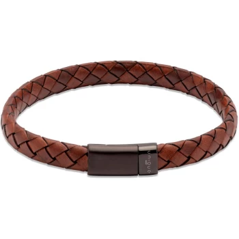 Image of Unique & Co. Lido Cognac Bracelet with Black IP Plated Matte and Polished Magnetic Clasp