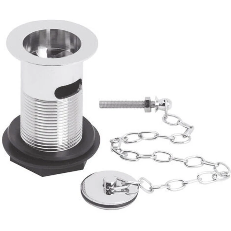 Image of NUIE Nuie - Basin Waste with Brass Plug and Link Chain Chrome - Slotted e353