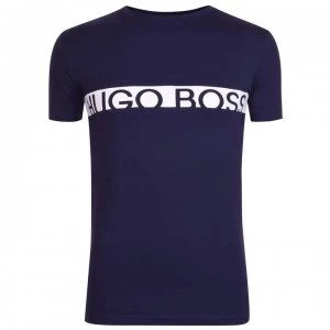 Image of Hugo Boss Stripe Logo T-Shirt Navy Size S Men