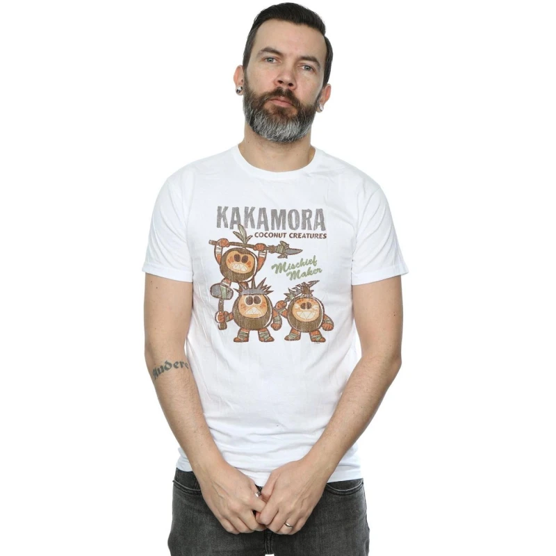 Image of Disney Men Moana Kakamora Mischief Maker T-Shirt in White Size: Small White S Male 5057955995337