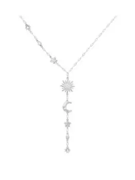 Image of Bibi Bijoux Silver 'Cielo' Lariat Charm Necklace, Silver, Women