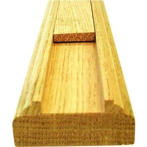 Image of Wickes Solid Oak Baserail For 32mm Spindles 2400mm