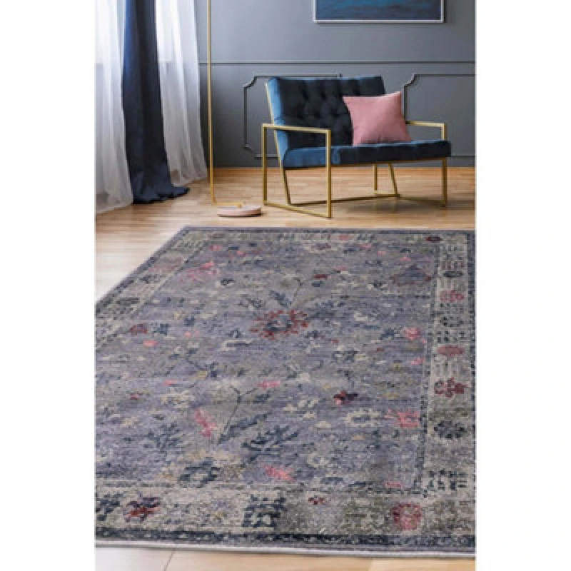 Image of Melrose Astoria Modern Traditional Grey Design Large Indoor Area Rug 160/230Cm