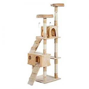 Image of PawHut Cat Tree Cream 500 mm x 500 mm x 1700 mm