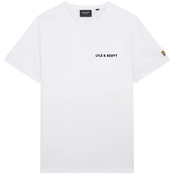 Image of Lyle & Scott White Flocked Logo T-Shirt
