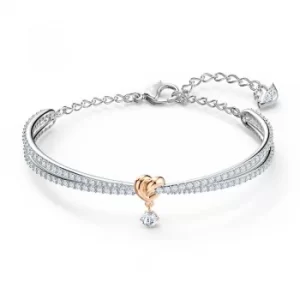 Image of Swarovski Lifelong Heart Two Colour White Crystal Bangle 5516544 M